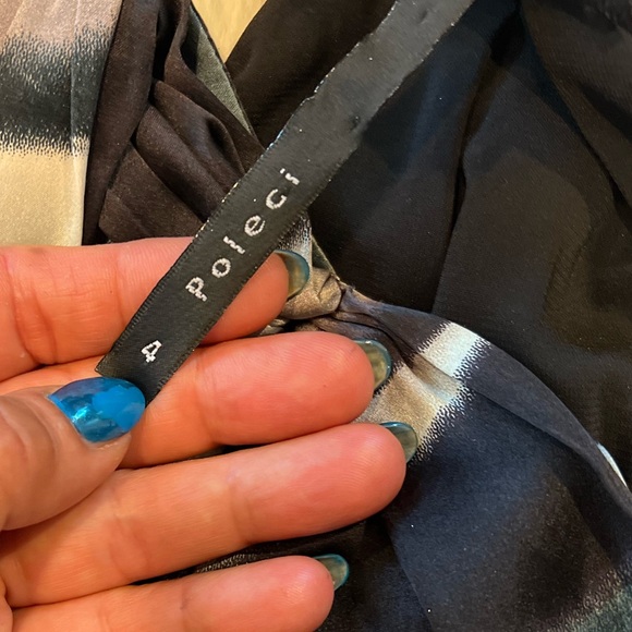 POLECI Green & Black Gently Glittered Shirt Dress Size 4 - Picture 9 of 11